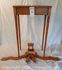 MaxSold Auction: Wooden Clock, Ribbon, and Side Table - Fremont (California, USA) PARTNER MANAGED Estate Sale Online Auction - Las Palmas Avenue