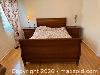 MaxSold Auction: Cherry Wood Queen Sleigh Bed - Markham (Ontario, Canada) SELLER MANAGED Moving Online Auction - Winter Creek Crescent