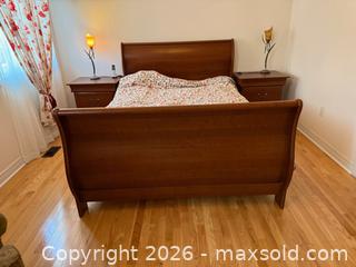 MaxSold Auction: Cherry Wood Queen Sleigh Bed - Markham (Ontario, Canada) SELLER MANAGED Moving Online Auction - Winter Creek Crescent