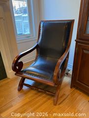 MaxSold Auction: Wood & Leather 'Lazy Chair' - Markham (Ontario, Canada) SELLER MANAGED Moving Online Auction - Winter Creek Crescent