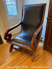 MaxSold Auction: Wood & Leather 'Lazy Chair' - Markham (Ontario, Canada) SELLER MANAGED Moving Online Auction - Winter Creek Crescent