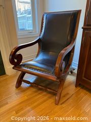 MaxSold Auction: Wood & Leather 'Lazy Chair' - Markham (Ontario, Canada) SELLER MANAGED Moving Online Auction - Winter Creek Crescent