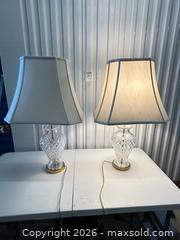 MaxSold Auction: Crystal Table Lamps - Burlington (Ontario, Canada) PARTNER MANAGED Downsizing Online Auction - Cumberland Avenue (STORAGE)