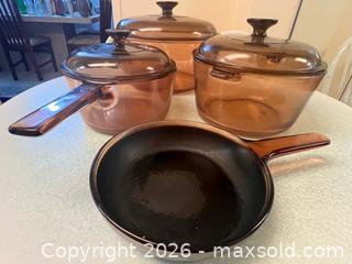 MaxSold Auction: Vintage Visions by Corning Amber Glass Cookware – 4 Pc Set - Toronto (Ontario, Canada) PARTNER MANAGED Estate Sale Online Auction -  Wellington Street East (CONDO)