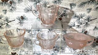 MaxSold Auction: VINTAGE Pink Depression Glass 4 pieces - Lakeland (Florida, USA) SELLER MANAGED Downsizing Online Auction - West Socrum Loop Road