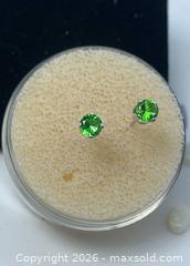 MaxSold Auction: Authentic green Tsavorite garnet, round cut .925 sterling silver studs - Toronto (Ontario, Canada) PARTNER MANAGED Downsizing Online Auction - Queen Street East