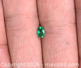 MaxSold Auction: BEAUTIFUL!! (0.51ct)  Light green Colombian oval natural emerald Gemstone - Toronto (Ontario, Canada) SELLER MANAGED Downsizing Online Auction - Queen Street East