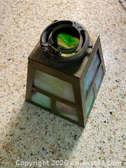 MaxSold Auction: 1930's Slag Glass Pendant Shade with Bronze Frame - 4x5.25x6.5 - Toronto (Ontario, Canada) SELLER MANAGED Downsizing Online Auction - O'connor Drive (CONDO)