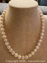 MaxSold Auction: Freshwater Pearl Necklace with Sterling Silver Clasp - 16" - Toronto (Ontario, Canada) SELLER MANAGED Downsizing Online Auction - O'connor Drive (CONDO)