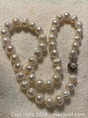 MaxSold Auction: Freshwater Pearl Necklace with Sterling Silver Clasp - 16" - Toronto (Ontario, Canada) SELLER MANAGED Downsizing Online Auction - O'connor Drive (CONDO)