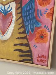 MaxSold Auction: Julia Eves Acrylic Cat Painting on Framed Vertical Canvas - 23x18 - Toronto (Ontario, Canada) SELLER MANAGED Downsizing Online Auction - O'connor Drive (CONDO)