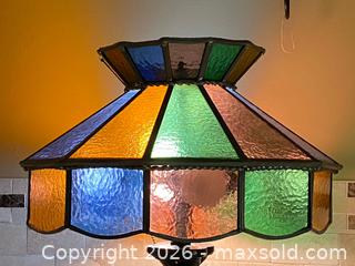 MaxSold Auction: Tiffany-Style Stained Glass Table Lamp with Metal Base - Toronto (Ontario, Canada) SELLER MANAGED Downsizing Online Auction - O'connor Drive (CONDO)
