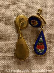MaxSold Auction: Vintage Italian Micro Mosaic Cloisonné Brooch & Dangle Earring Set - Toronto (Ontario, Canada) SELLER MANAGED Downsizing Online Auction - O'connor Drive (CONDO)