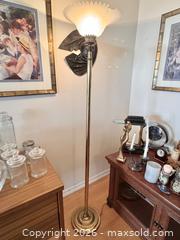 MaxSold Auction: Antique Brass Floor Lamp with Frosted Glass Shade - Toronto (Ontario, Canada) SELLER MANAGED Estate Sale Online Auction - Lake Shore Boulevard West (CONDO)
