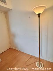 MaxSold Auction: Traditional Brass Torchiere Floor Lamp with White Glass Shade - Toronto (Ontario, Canada) SELLER MANAGED Estate Sale Online Auction - Lake Shore Boulevard West (CONDO)