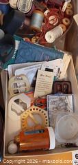 MaxSold Auction: Lot of Sewing Supplies with Wooden Sewing Box & Candlestick C - Toronto (Ontario, Canada) Downsizing Online Auction - Century Drive
