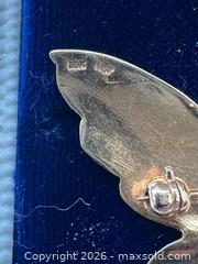 MaxSold Auction: 10kt gold marked butterfly brooch with ruby eyes.  - Oshawa (Ontario, Canada) SELLER MANAGED Estate Sale Online Auction -  Maddock