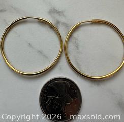 MaxSold Auction: 14kt yellow gold hoop earrings  - Oshawa (Ontario, Canada) SELLER MANAGED Estate Sale Online Auction -  Maddock Drive