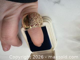 MaxSold Auction: 14kt yellow gold marked Italy wide filigree ring  - Oshawa (Ontario, Canada) SELLER MANAGED Estate Sale Online Auction -  Maddock Drive