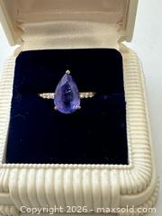 MaxSold Auction: certified tear drop Tanzanite with diamonds on 10kt yellow band  - Oshawa (Ontario, Canada) SELLER MANAGED Estate Sale Online Auction -  Maddock Drive