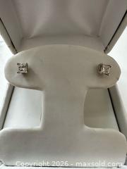 MaxSold Auction: Diamond princess cut 14 kt white gold earrings  - Oshawa (Ontario, Canada) SELLER MANAGED Estate Sale Online Auction -  Maddock