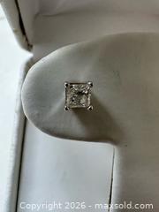 MaxSold Auction: Diamond princess cut 14 kt white gold earrings  - Oshawa (Ontario, Canada) SELLER MANAGED Estate Sale Online Auction -  Maddock