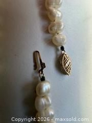 MaxSold Auction: Freshwater pearl necklace with 14kt gold clasp  - Oshawa (Ontario, Canada) SELLER MANAGED Estate Sale Online Auction -  Maddock Drive