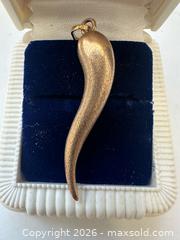 MaxSold Auction: Large 10kt gold bull horn pendant  - Oshawa (Ontario, Canada) SELLER MANAGED Estate Sale Online Auction -  Maddock