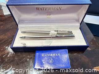 MaxSold Auction: Waterman Silver/Chrome Metal Ballpoint Pen set of 2 - Oshawa (Ontario, Canada) SELLER MANAGED Estate Sale Online Auction -  Maddock Drive
