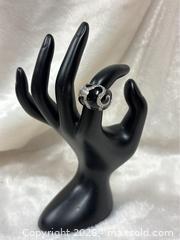 MaxSold Auction: 925 Sterling silver Black Enamel Ring - Idaho Springs (Colorado, USA) PARTNER MANAGED Estate Sale Online Auction - Idaho Street