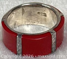 MaxSold Auction: 925 Sterling Silver Red Coral Ring - Idaho Springs (Colorado, USA) PARTNER MANAGED Estate Sale Online Auction - Idaho Street