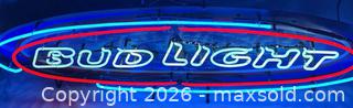 MaxSold Auction:  Bud light Neon Giant 55 inch LARGE Liquor Store Display long oval Surf Board size - Idaho Springs (Colorado, USA) PARTNER MANAGED Estate Sale Online Auction - Idaho Street