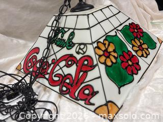 MaxSold Auction: Coca Cola Vintage Stained Glass Hanging Swag Lamp ( Lucite) - Idaho Springs (Colorado, USA) PARTNER MANAGED Estate Sale Online Auction - Idaho Street