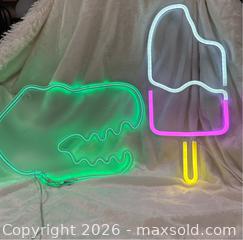 MaxSold Auction: Dinosaur / Crocodile head & Popsicle ice cream bar Neon Lights - Idaho Springs (Colorado, USA) PARTNER MANAGED Estate Sale Online Auction - Idaho Street