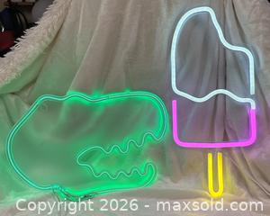 MaxSold Auction: Dinosaur / Crocodile head & Popsicle ice cream bar Neon Lights - Idaho Springs (Colorado, USA) PARTNER MANAGED Estate Sale Online Auction - Idaho Street