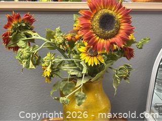 MaxSold Auction: Large Sunflower Yellow Vase with Sunflower - Idaho Springs (Colorado, USA) PARTNER MANAGED Estate Sale Online Auction - Idaho Street