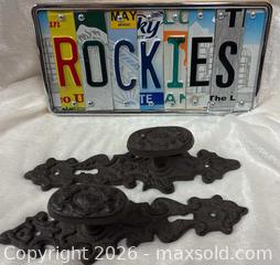 MaxSold Auction: Metal Items - License plate cut piece's Decorative antique Door handles - Idaho Springs (Colorado, USA) PARTNER MANAGED Estate Sale Online Auction - Idaho Street