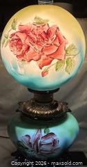 MaxSold Auction: Outstanding Gone with the Wind Oil Lamp with ROSES  - Idaho Springs (Colorado, USA) PARTNER MANAGED Estate Sale Online Auction - Idaho Street