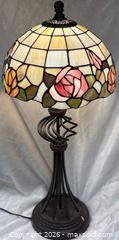 MaxSold Auction: Tiffany Style TALL Roses stained Glass table Lamp - Idaho Springs (Colorado, USA) PARTNER MANAGED Estate Sale Online Auction - Idaho Street