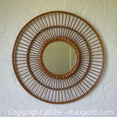 MaxSold Auction: Large Rattan Sunburst Wall Mirror – 30” Diameter, Natural Boho/MCM Style - Toronto (Ontario, Canada) SELLER MANAGED Downsizing Online Auction - Esandar Drive (STORAGE)
