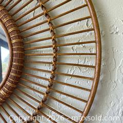 MaxSold Auction: Large Rattan Sunburst Wall Mirror – 30” Diameter, Natural Boho/MCM Style - Toronto (Ontario, Canada) SELLER MANAGED Downsizing Online Auction - Esandar Drive (STORAGE)