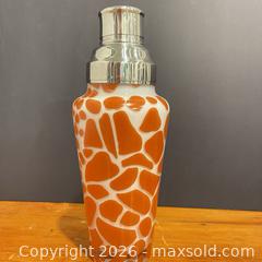 MaxSold Auction: Vintage Mid-Century Style Cocktail Shaker – Orange & White Geometric Pattern - Toronto (Ontario, Canada) SELLER MANAGED Downsizing Online Auction - Esandar Drive (Storage)