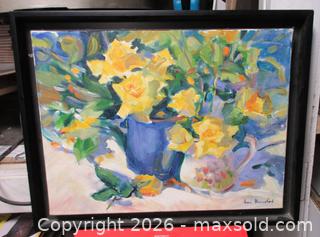 MaxSold Auction: OIL PAINTING OF FLOWERS BY ANNE HANNAFORD - Ajax (Ontario, Canada) SELLER MANAGED Downsizing Online Auction - Mcclarnan Road