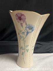 MaxSold Auction: Lenox Morningside Cottage Vase 8" Flared Vase Porcelain Gold Trim - Campbell (California, USA) SELLER MANAGED Downsizing Online Auction - Dell Avenue 