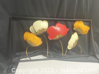 MaxSold Auction: Metal Floral Wall Art – Organic Garden Decor Indoor-Outdoor 31" L - Campbell (California, USA) SELLER MANAGED Downsizing Online Auction - Dell Avenue 