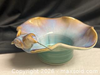 MaxSold Auction: Vintage Lotus Flower Vase Blue, Green, pink. Humming Bird Design  - Campbell (California, USA) SELLER MANAGED Downsizing Online Auction - Dell Avenue 