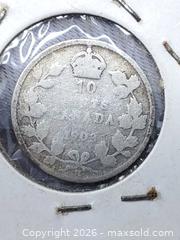 MaxSold Auction: 1903 Canadian 10 Cent Coin - H Mint Mark - 925 Silver - Toronto (Ontario, Canada) SELLER MANAGED Estate Sale Online Auction - Swanwick Avenue