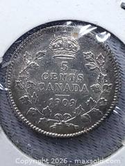 MaxSold Auction: 1909 Canadian Small 5 Cent Coin - 925 Silver - Toronto (Ontario, Canada) SELLER MANAGED Estate Sale Online Auction - Swanwick Avenue