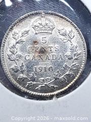MaxSold Auction: 1910 Canadian Small 5 Cent Coin - 925 Silver - Toronto (Ontario, Canada) SELLER MANAGED Estate Sale Online Auction - Swanwick Avenue