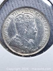 MaxSold Auction: 1910 Canadian Small 5 Cent Coin - 925 Silver - Toronto (Ontario, Canada) SELLER MANAGED Estate Sale Online Auction - Swanwick Avenue